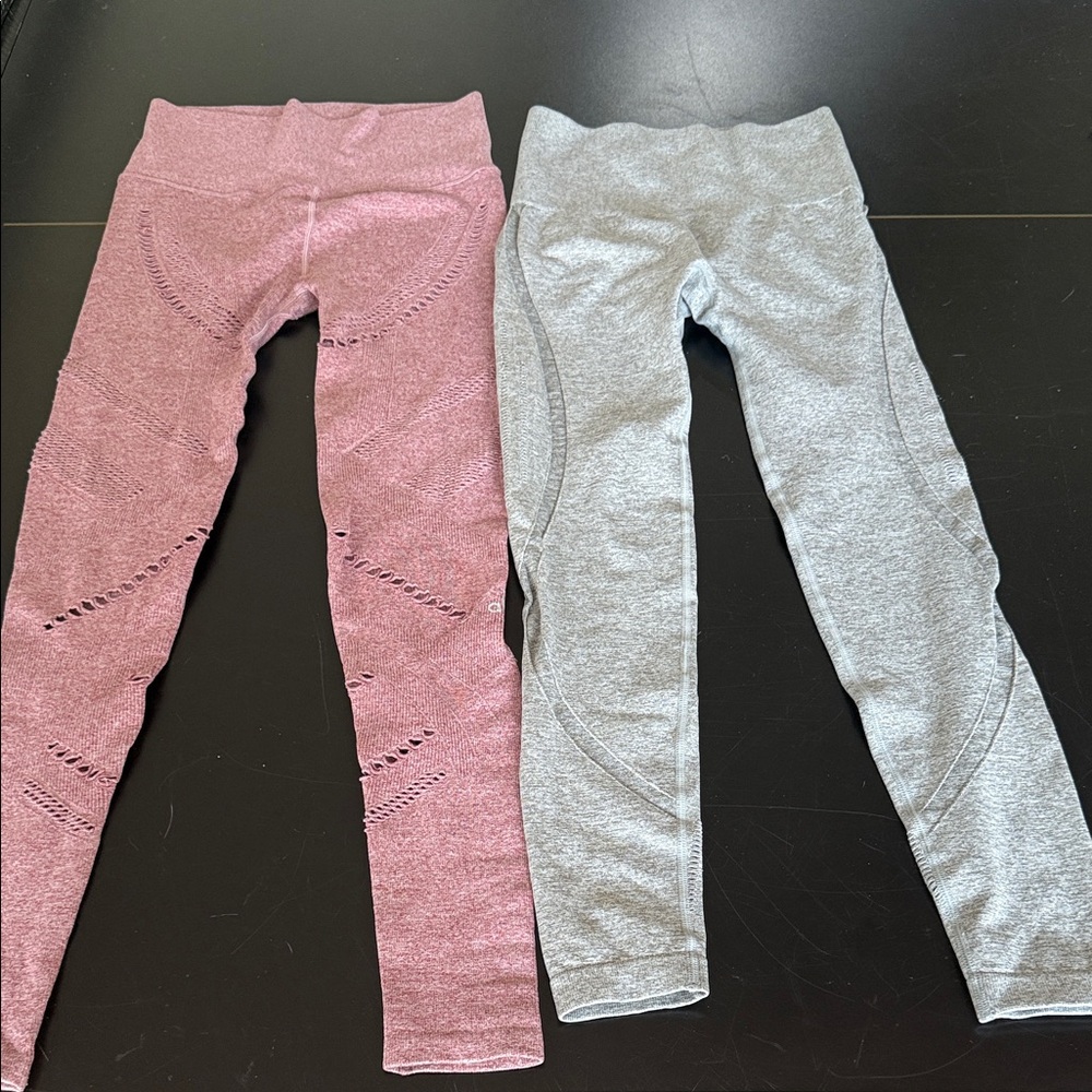 ALO Yoga Pink and Gray Leggings